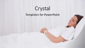  Presentation with bedridden patient - Slides having view of sleeping bedridden patient background and a white colored foreground