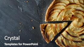  Presentation with slate - Presentation design featuring view of sliced apple tart background and a dark gray colored foreground