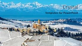  Presentation with hill - Slide deck with view-of-small-medieval-town background and a teal colored foreground