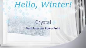  Presentation with parabolic trough - PPT theme with trough window text hello winter background and a sky blue colored foreground