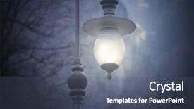  Presentation with street lamps - Audience pleasing presentation consisting of view of some street lamps backdrop and a ocean colored foreground