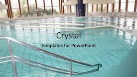  Presentation with resort - Slides having spa resort indoors pool background and a light blue colored foreground