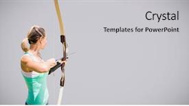  Presentation with archery - Amazing slides having view of sportswoman practising archery backdrop and a light gray colored foreground