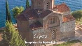  Presentation with church - Colorful PPT theme enhanced with view-of-st-kaneo-church backdrop and a gray colored foreground