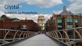  Presentation with millennium - Colorful presentation theme enhanced with view of st paul cathedral backdrop and a  colored foreground