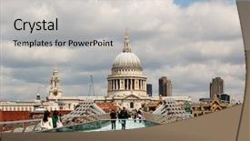  Presentation with millennium - Audience pleasing presentation consisting of view of st paul cathedral backdrop and a light gray colored foreground