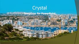  Presentation with malta - Presentation theme with view-of-st-pauls-bay background and a teal colored foreground
