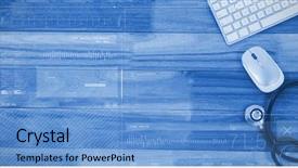  Presentation with festival music band hands playing - PPT layouts enhanced with view of stethoscope with keyboard background and a light blue colored foreground