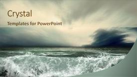  Presentation with storm - Colorful slides enhanced with view of storm seascape backdrop and a soft green colored foreground
