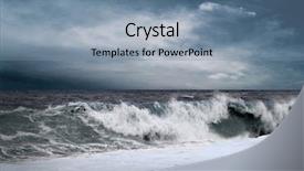  Presentation with natural disasters - Colorful slide set enhanced with view of storm seascape backdrop and a seafoam green colored foreground