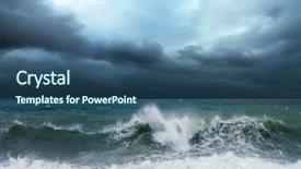  Presentation with storm - Slide deck featuring view of storm seascape background and a ocean colored foreground