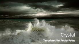  Presentation with storm - Audience pleasing slide deck consisting of view of storm seascape backdrop and a gray colored foreground