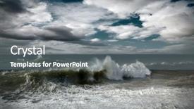  Presentation with storm - Slide set consisting of stormy ocean - view of storm seascape background and a gray colored foreground
