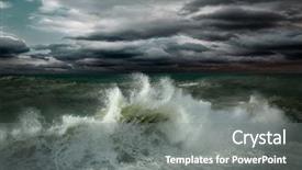  Presentation with storm drainage - Cool new slides with big waves - view of storm seascape backdrop and a gray colored foreground