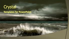  Presentation with storm - Theme enhanced with view of storm seascape background and a tawny brown colored foreground