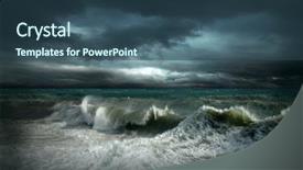  Presentation with storm - PPT layouts featuring view of storm seascape background and a ocean colored foreground