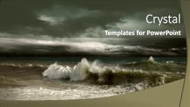  Presentation with storm - PPT layouts with view of storm seascape background and a tawny brown colored foreground