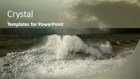  Presentation with storm - Slide set consisting of view of storm seascape background and a mint green colored foreground