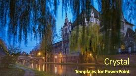  Presentation with france - PPT theme featuring view-of-strasbourg-france background and a tawny brown colored foreground