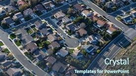  Presentation with dead end street - Cool new slide deck with view of suburban culdesac street backdrop and a  colored foreground