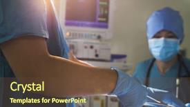  Presentation with medical procedure - PPT theme enhanced with heart monitor during surgery with background and a  colored foreground.