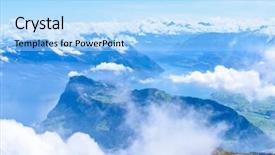  Presentation with alps - PPT layouts enhanced with view of swiss alps from mt pilatus trail and lucerne lake vierwaldstattersee in lucerne switzerland background and a light blue colored foreground