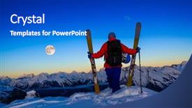  Presentation with dens in dent - PPT theme consisting of view of swiss famous mountains background and a cobalt blue colored foreground