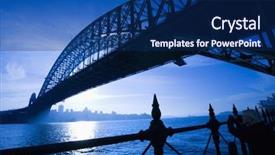  Presentation with sydney harbour bridge - Amazing presentation theme having view of sydney harbour bridge backdrop and a navy blue colored foreground