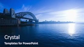  Presentation with sydney harbour bridge - Beautiful slide set featuring view of sydney harbour backdrop and a navy blue colored foreground