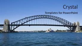  Presentation with sydney harbour bridge - Slide set enhanced with view of sydney opera house background and a light blue colored foreground