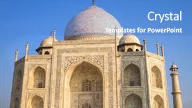  Presentation with taj mahal - Beautiful presentation theme featuring view of taj mahal agra backdrop and a teal colored foreground