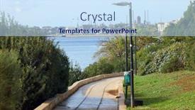  Presentation with resort - Presentation design featuring view-of-taranto-resort background and a sky blue colored foreground