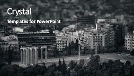  Presentation with zeus - Audience pleasing PPT layouts consisting of view of temple of zeus backdrop and a dark gray colored foreground