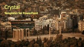  Presentation with zeus - Cool new PPT theme with view of temple of zeus backdrop and a tawny brown colored foreground