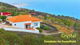  Presentation with coast - Cool new slide deck with view-of-tenerife-coast backdrop and a tawny brown colored foreground