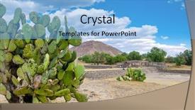  Presentation with teotihuacan - Slide set featuring view of teotihuacan a major background and a light blue colored foreground