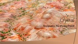  Presentation with stupa - Slide deck having beautiful views gobi - view of textural colorful striped background and a coral colored foreground