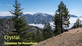  Presentation with summit - Colorful PPT theme enhanced with view-of-the-10068-foot backdrop and a tawny brown colored foreground