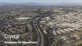  Presentation with freeway - Beautiful PPT theme featuring view of the 101 freeway backdrop and a dark gray colored foreground