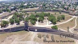  Presentation with bank - Amazing presentation theme having view-of-the-akkerman-fortress backdrop and a mint green colored foreground