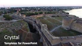  Presentation with region - Presentation design enhanced with view-of-the-akkerman-fortress background and a dark gray colored foreground