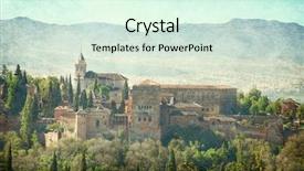  Presentation with granada - Slide deck featuring view of the alhambra from the albayzin of granada andalusia spain photo in retro style added paper texture background and a soft green colored foreground