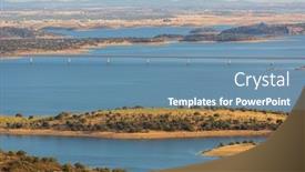  Presentation with dam - Amazing slide deck having view-of-the-alqueva-dam backdrop and a teal colored foreground