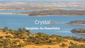  Presentation with dam - Amazing slide deck having view-of-the-alqueva-dam backdrop and a teal colored foreground