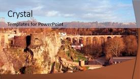  Presentation with luxembourg - PPT theme consisting of view of the alzette river background and a light blue colored foreground