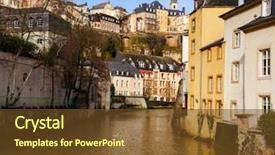  Presentation with city church - Presentation theme having view of the alzette river background and a tawny brown colored foreground