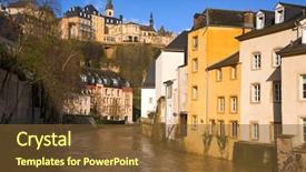  Presentation with city church - Beautiful PPT theme featuring view of the alzette river backdrop and a tawny brown colored foreground