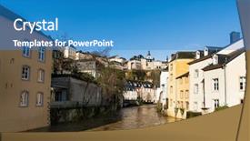  Presentation with city church - Slides enhanced with view of the alzette river background and a teal colored foreground