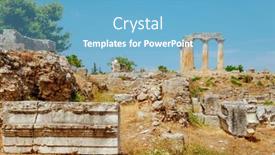  Presentation with corinth - Slide deck featuring view-of-the-archaeological-site background and a light blue colored foreground