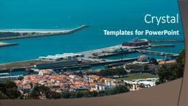  Presentation with atlantic - PPT theme having view-of-the-atlantic-coast background and a ocean colored foreground